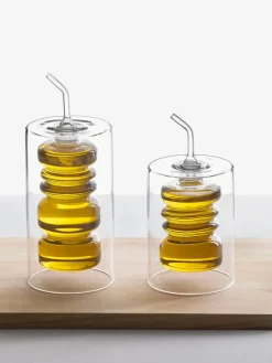 Aceitera y vinagrera artesanal Rings, Al 19 cm