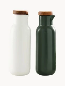 Aceitera y vinagrera de porcelana y madera Essentials, 2 uds.