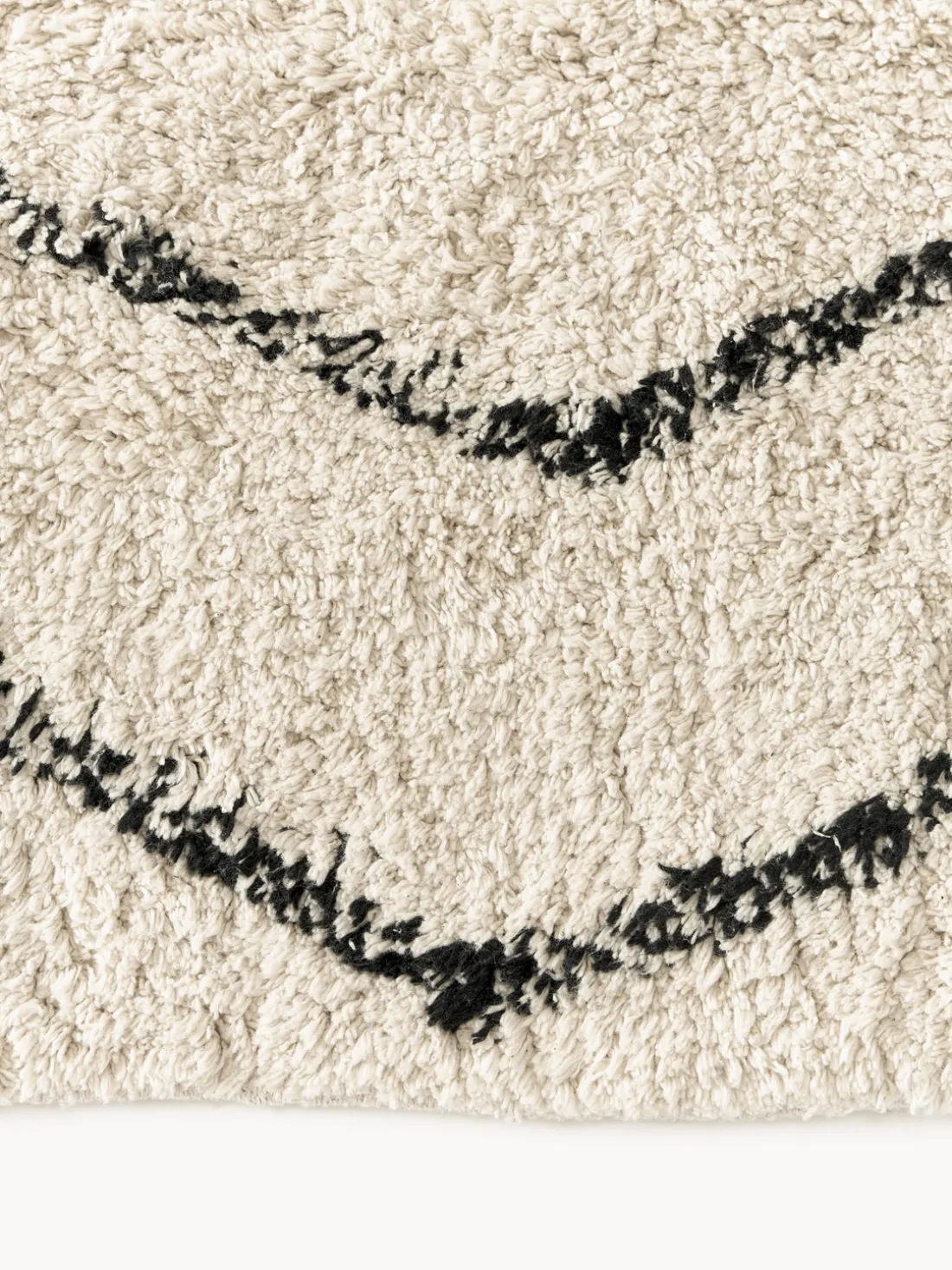 Alfombra artesanal de algodón con flecos Bina