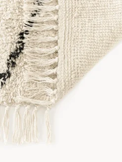 Alfombra artesanal de algodón con flecos Bina