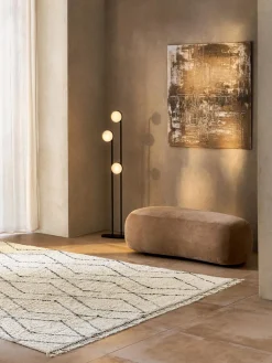 Alfombra artesanal de algodón con flecos Bina