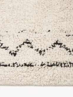 Alfombra artesanal de algodón con flecos Flonn