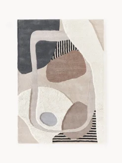 Alfombra artesanal de lana texturizada Rosco