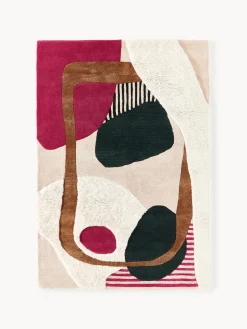 Alfombra artesanal de lana texturizada Rosco