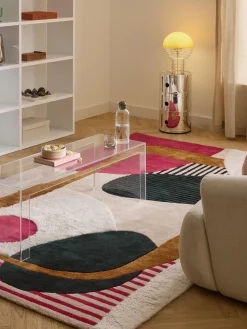 Alfombra artesanal de lana texturizada Rosco