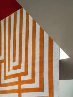 Alfombra artesanal de lana de pelo largo y corto Residue