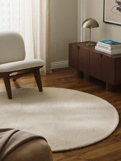 Alfombra artesanal redonda de lana Eleni