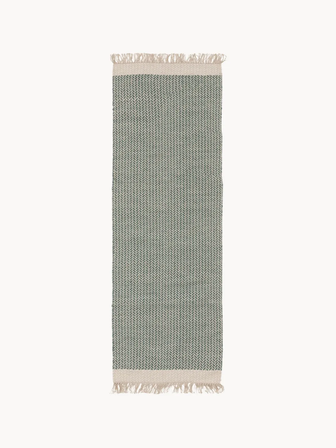 Alfombra corredor artesanal de lana con flecos Kim