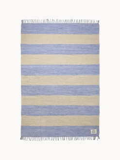 Alfombra corredor artesanal de pelo corto con borlas Chindi, tamaños diferentes