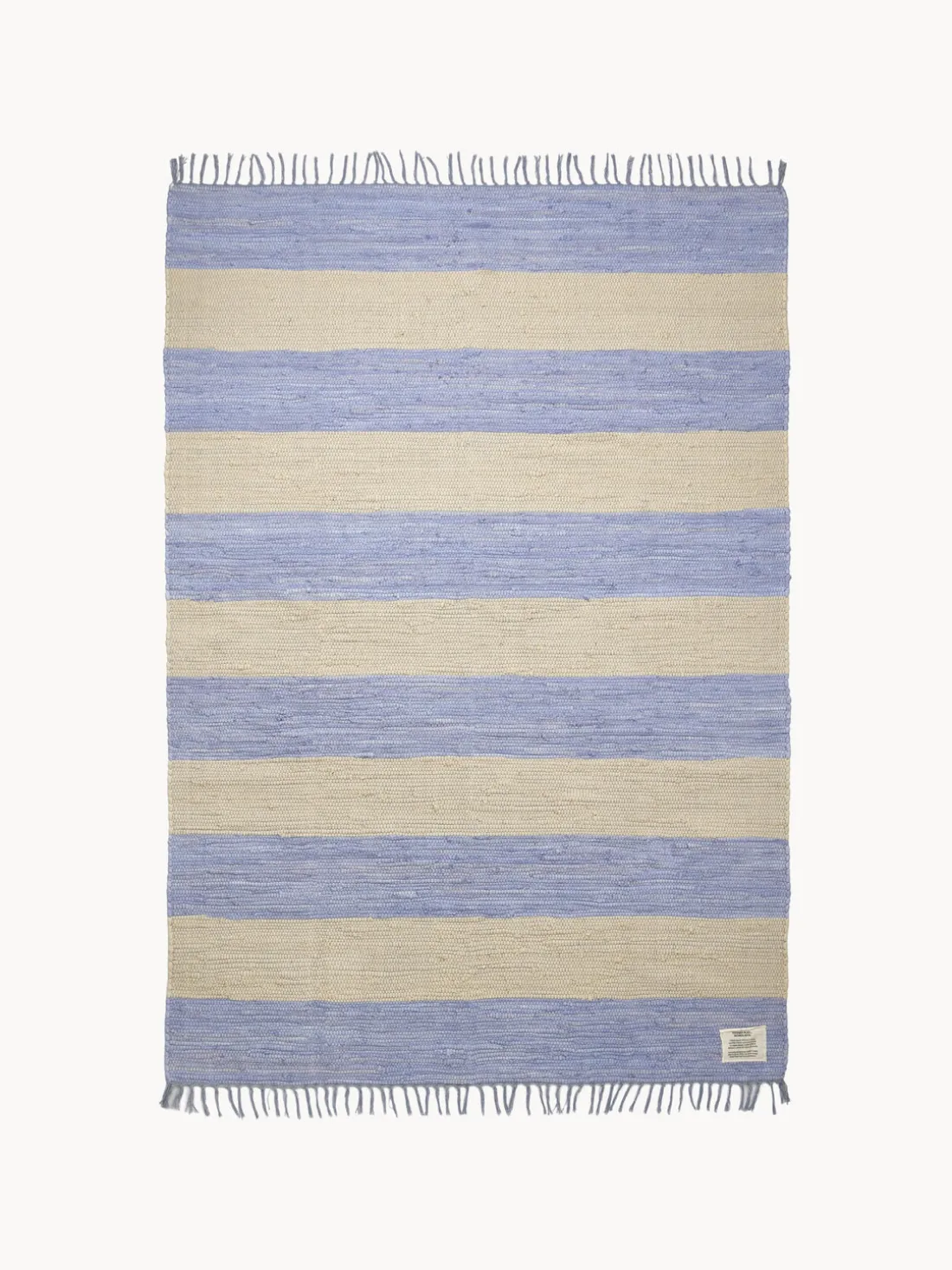 Alfombra corredor artesanal de pelo corto con borlas Chindi, tamaños diferentes