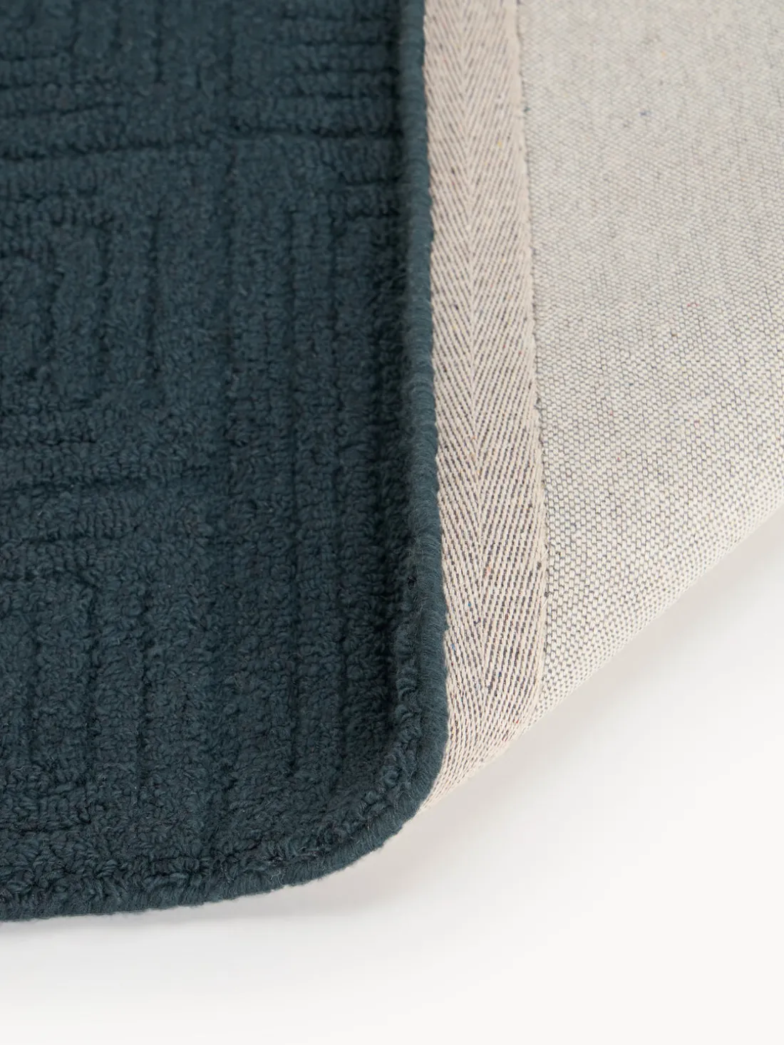 Alfombra corredor artesanal de lana con estampado geométrico Alexia