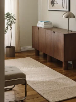 Alfombra corredor de lana artesanal de pelo corto Eleni