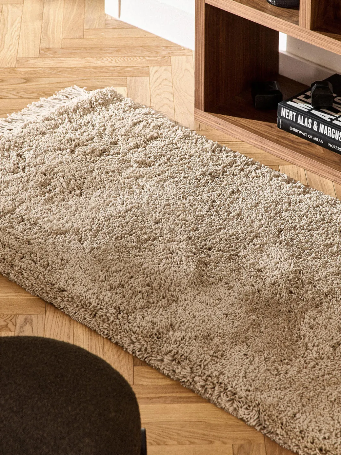 Alfombra corredor de pelo largo con flecos Dreamy