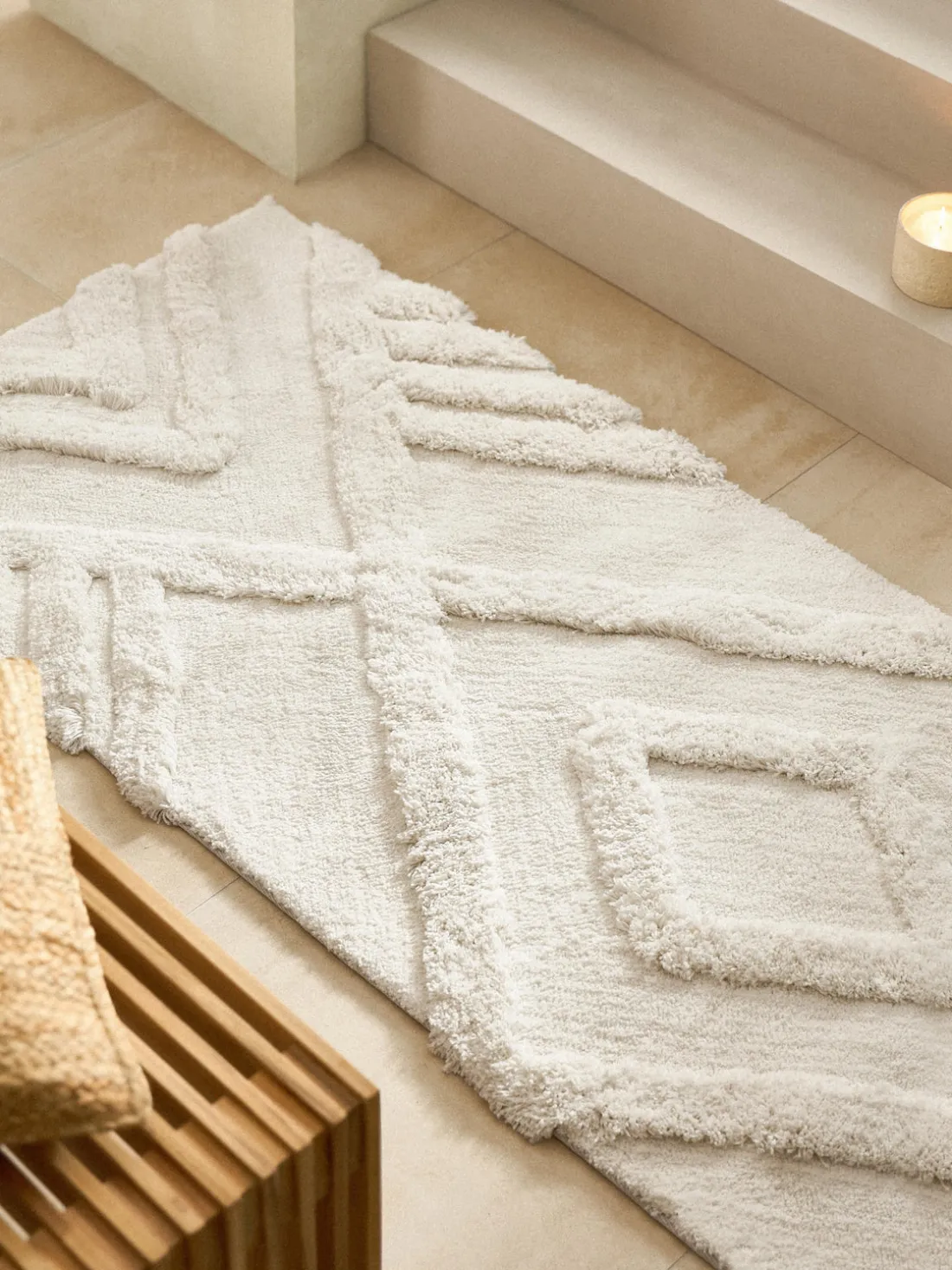 Alfombra corredor de pelo largo texturizada Magda