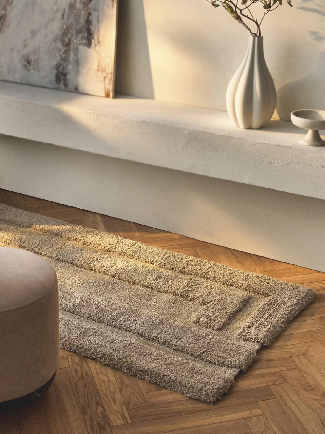 Alfombra corredor de pelo largo texturizada Genève