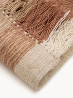 Alfombra infantil artesanal de lana con flecos Rainbow