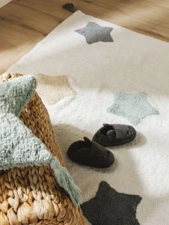 Alfombra infantil artesanal de algodón Estrellas, lavable