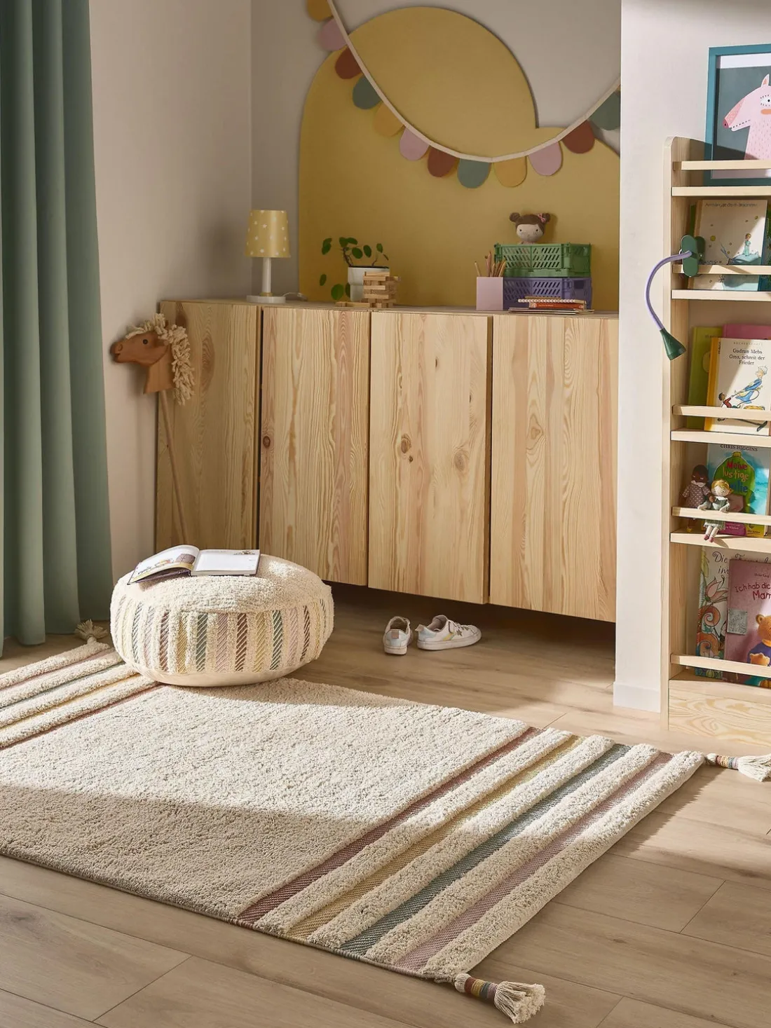 Alfombra infantil artesanal de algodón Lia