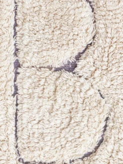 Alfombra infantil artesanal en capitoné con diseño de letras ABC, lavable