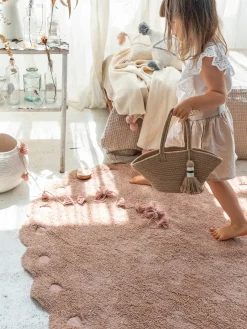 Alfombra infantil ovalada lavable Pine Cone