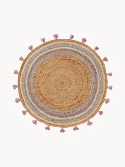 Alfombra infantil redonda artesanal de yute Lovis