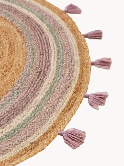 Alfombra infantil redonda artesanal de yute Lovis