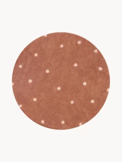 Alfombra infantil redonda artesanal con efecto alto-bajo Dot, lavable