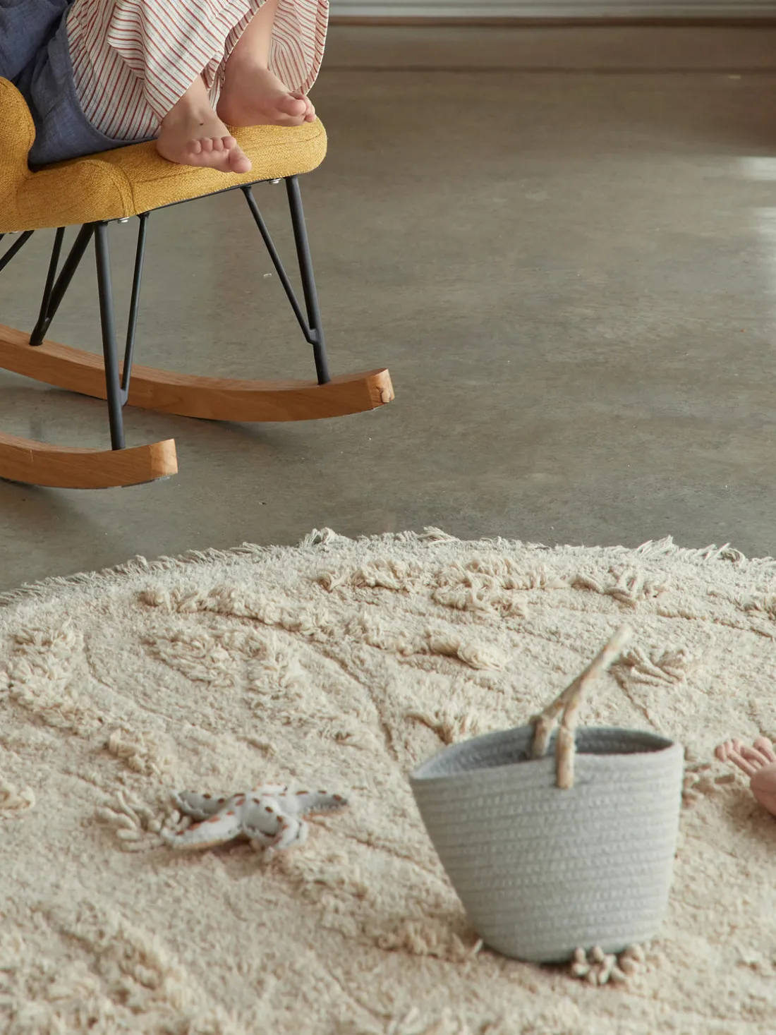 Alfombra infantil redonda lavable Island