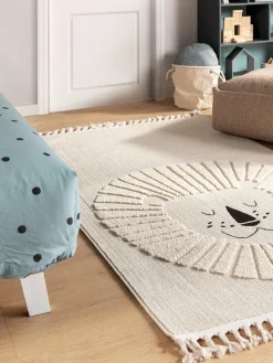 Alfombra infantil texturizada con borlas Momo