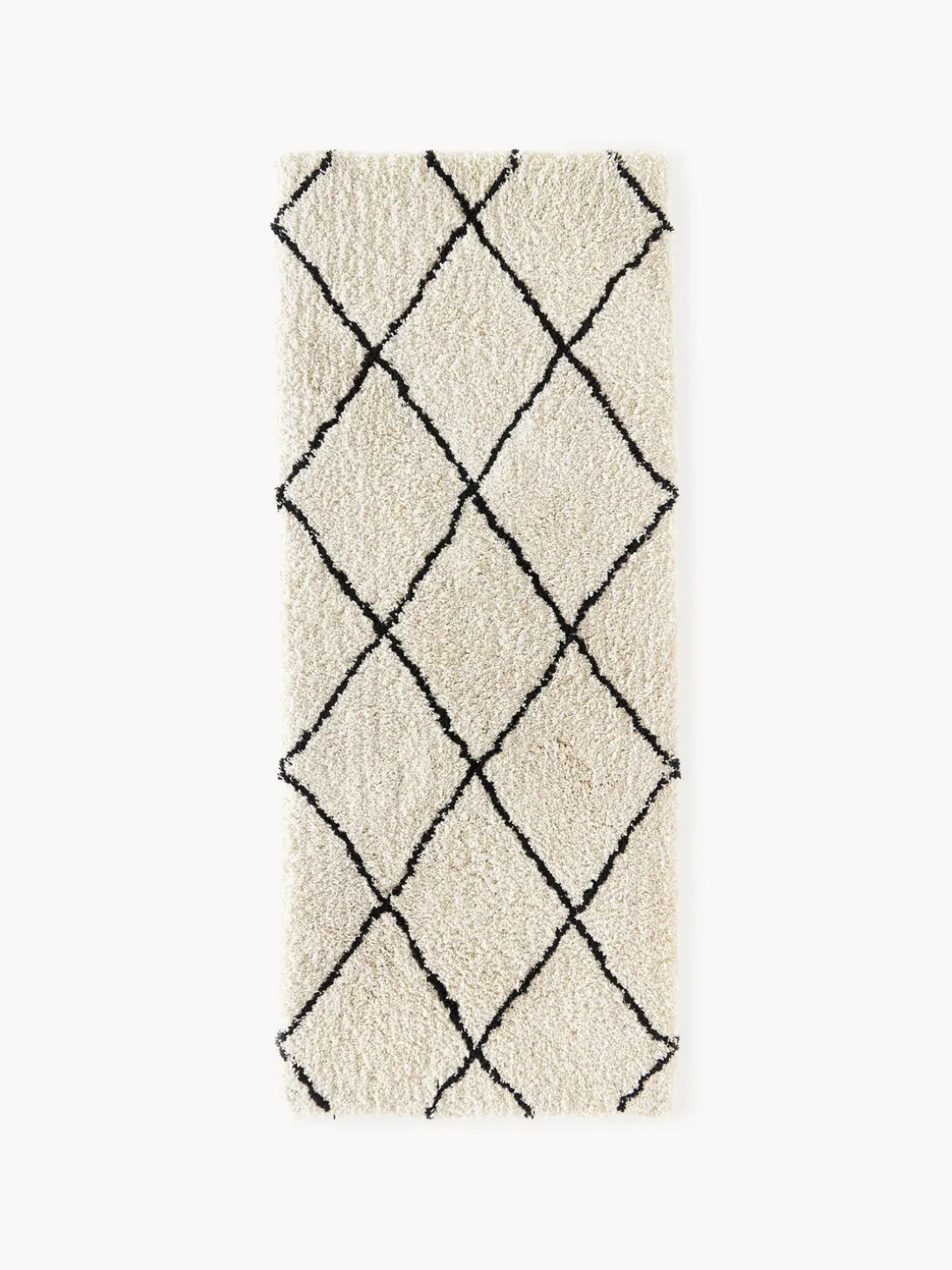 Alfombra mullida corredor artesanal de pelo largo Naima