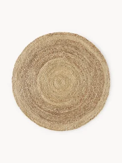 Alfombra redonda artesanal de yute Sharmila