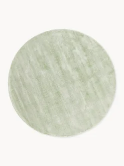 Alfombra redonda artesanal de viscosa Jane