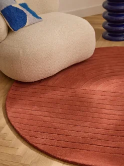 Alfombra redonda artesanal de lana Mason