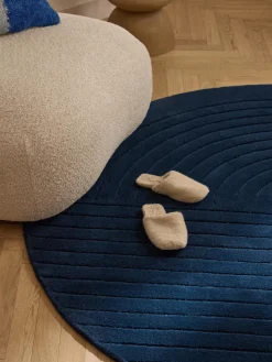 Alfombra redonda artesanal de lana Mason