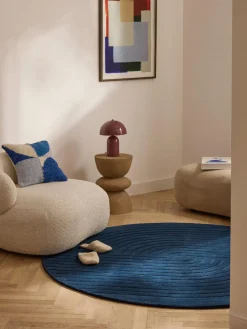 Alfombra redonda artesanal de lana Mason