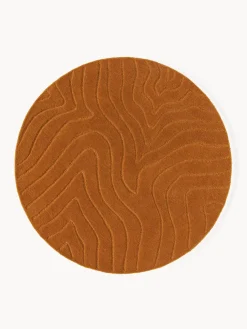 Alfombra redonda artesanal de lana Aaron