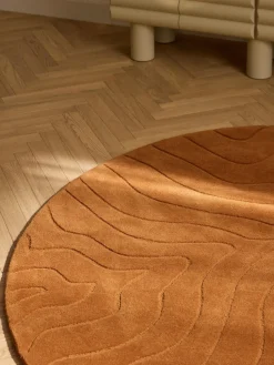 Alfombra redonda artesanal de lana Aaron