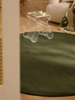 Alfombra redonda de algodón artesanal Lora