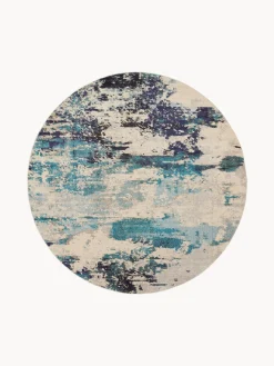 Alfombra redonda de pelo corto de diseño Celestial