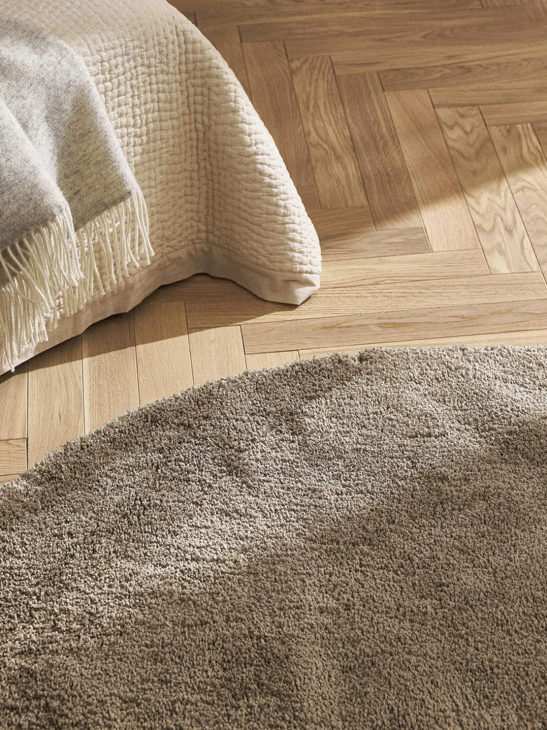 Alfombra redonda de pelo largo Leighton