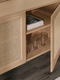 Aparador de madera de roble con tejido vienés Jolie