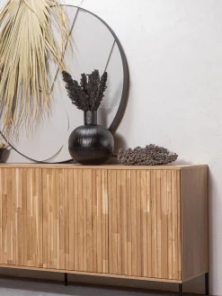 Aparador de madera de roble con frente acanalado Avourio