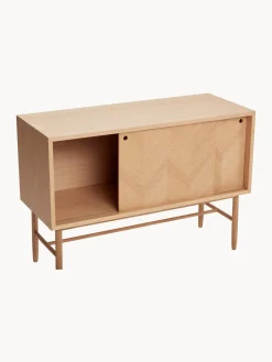 Aparador de madera de roble con diseño en espiga Herringbone