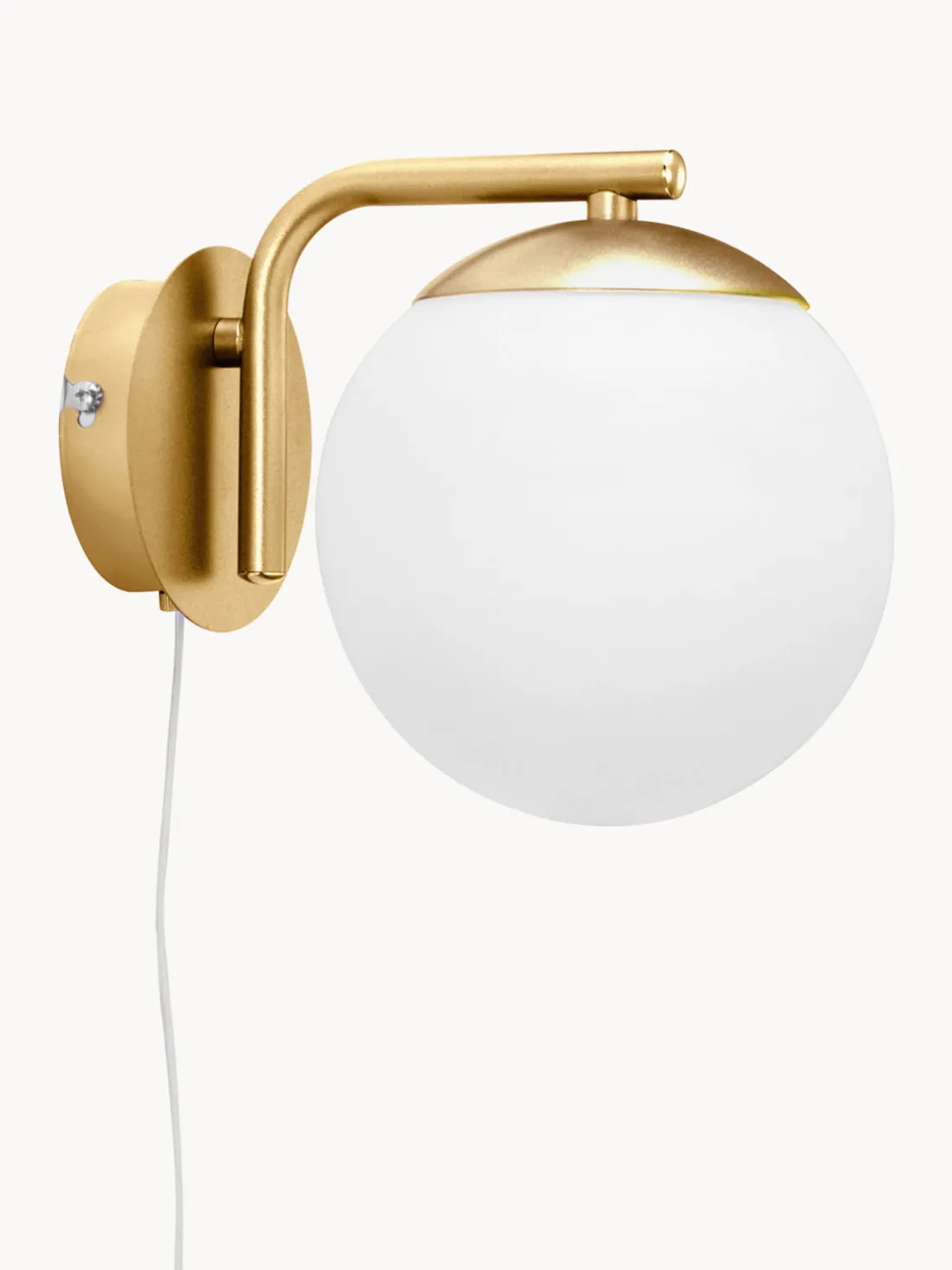 Aplique de vidrio opalino Grant, con enchufe