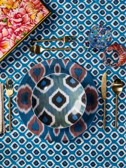 Bajoplato artesanal de porcelana Ikat