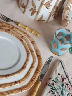 Bajoplato pintado a mano Bamboo