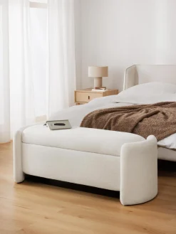 Banco de borreguillo con espacio de almacenamiento Benji