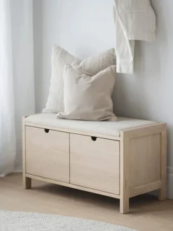 Banco de madera de roble con cajones Hillmond