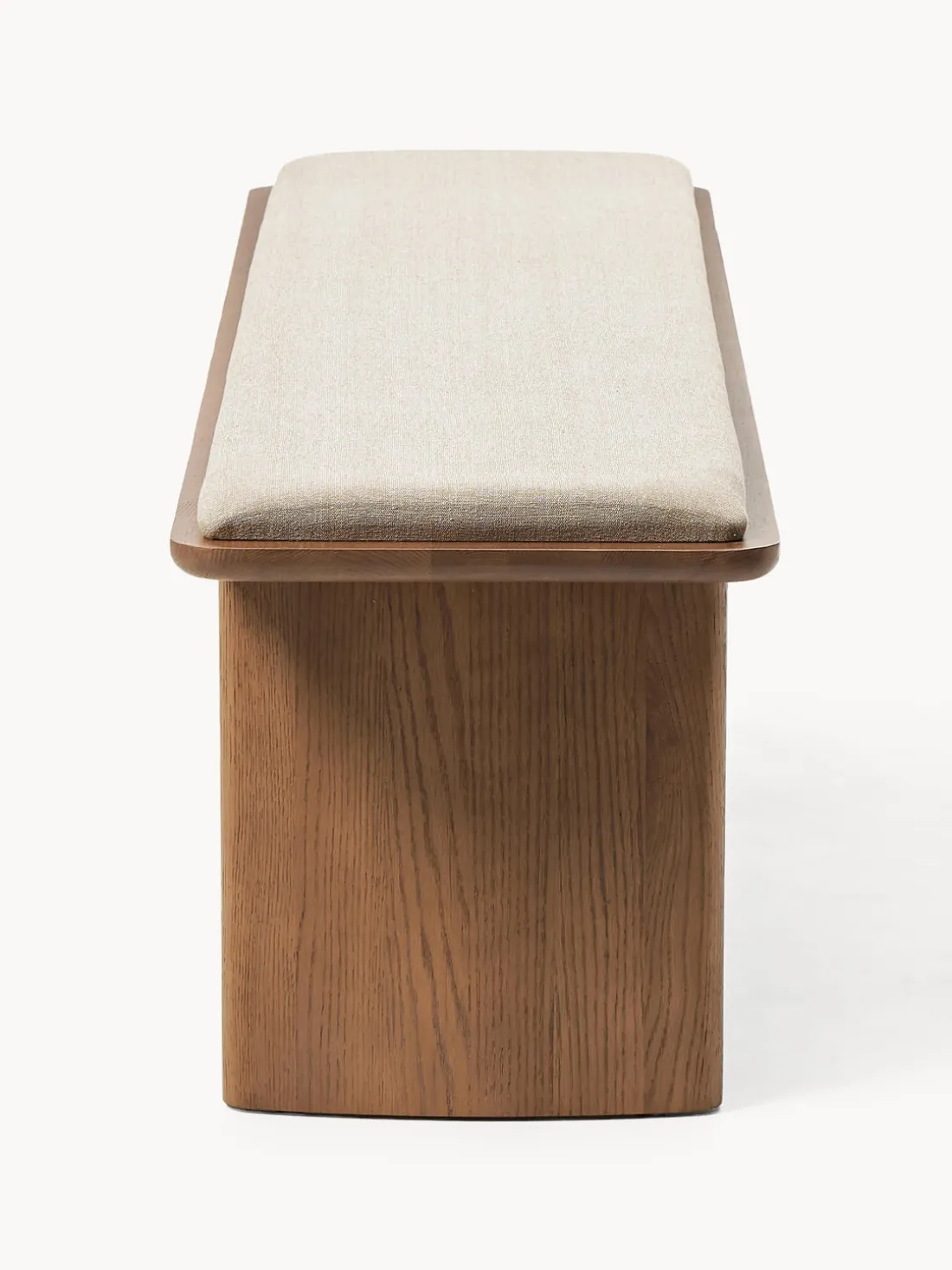 Banco de madera de roble con cojín de asiento Chandler