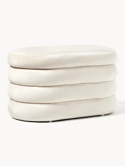 Banco pequeño tapizado en terciopelo con espacio de almacenamiento Alto